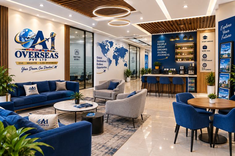Common area and meeting rooms at AI Overseas